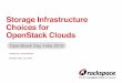 Storage Infrastructure Choices for OpenStack Clouds