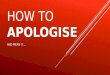 How to apologise