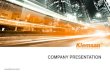 Corporate presentation 08.02.2016   KLEMSAN