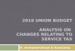 Union Budget 2016  - Service Tax Changes