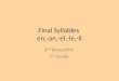 Final Syllables