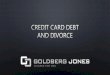 Credit Card Debt and Divorce