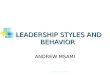 Leadership styles and behavior