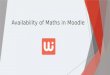 Availability of maths in moodle