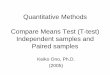 Quantitative method compare means test (independent and paired)