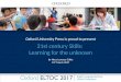 Learning for the unknown - ELTOC 2017
