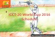 ICC T20 World Cup Schedule 2016