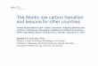 The Nordic low carbon transition and lessons for other countries