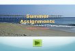 Summer assignments for rising 7th graders