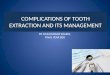 Complications of tooth extraction and its management (oral surgery)