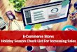 E commerce store - holiday season check list for increasing sales || GetFriday