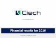 CIECH financial results 2016FY