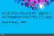 Application Lifecycle Management for Office 365 development