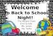 Back to School Night - Ms. Jones Grade 1