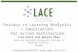 Privacy in Learning Analytics – Implications for System Architecture