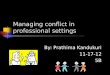 Managing conflict in professional settings