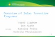 Overview Of Solar Incentive Programs