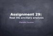 Assignment 29: real life ancillary analysis