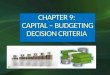 Chapter 9: CAPITAL BUDGETING