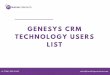 Genesys crm technology users list