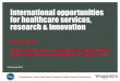 R bleddyn v rees international opportunities for healthcare services, research & innovation