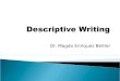 Scaffolding Descriptive writing