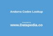 Andorra Codes Lookup - Datapedia