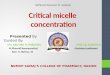 Micelle and Critical Micelle Concentration