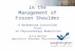 Physiotherapy in the Management of Frozen Shoulder