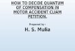 How to decide quantum of compensation in Motor Accident Cliam Petition