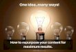 One idea...many ways. How to repurpose your content for maximum results