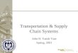 1 1 Transportation & Supply Chain Systems John H. Vande Vate Spring, 2001