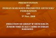 PRESENTATION BY INDIAN RAILWAYS PROMOTEE OFFICERS’ FEDERATION ON 5 th Nov. 2008 INDUCTION OF GROUP ‘B’ OFFICERS IN JUNIOR TIME SCALE CADRE IN INDIAN RAILWAYS