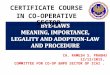 C ERTIFICATE COURSE IN CO-OPERATIVE SECTOR CA. R AMESH S. P RABHU 12/12/2015, C OMMITTEE FOR CO - OP & NPO SECTOR OF ICAI