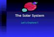 The Solar System Let’s Explore!! Eight Amazing Planets! MercuryVenusEarth MarsJupiterSaturn UranusNeptune