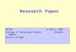 Research Paper AD1406 April, 2005 College of Advancing Studies Brendan Rapple Boston College