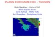 PLANS FOR NAME FOC - TUCSON Bob Maddox - Univ of AZ With inputs from: Erik Pytlak - NWS TUS Art Douglas - Creighton Univ