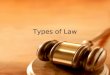 Types of Law. Sources of Law Constitution (Constitutional Law) –Legal framework outlining the operation of the government Statute Law –Law created by