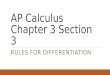 AP Calculus Chapter 3 Section 3