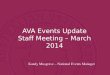 AVA Events Update Staff Meeting – March 2014 Kandy Musgrave – National Events Manager