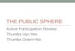 THE PUBLIC SPHERE Active Participation Review Thumbs Up=Yes Thumbs Down=No