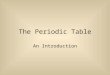 The Periodic Table An Introduction
