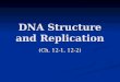 DNA Structure and Replication (Ch. 12-1, 12-2). DNA DNA is one of the 4 types of macromolecules known as a nucleic acid. DNA is one of the 4 types of