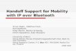 Handoff Support for Mobility with IP over Bluetooth Simon Baatz, Matthias Frank, Rolf Gopffarth, Peter Martini, Markus Schetelig, Dmitri Kassatkine, Asko