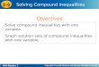 Objectives Solve compound inequalities with one variable