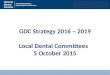 GDC Strategy 2016 – 2019 Local Dental Committees 5 October 2015