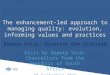The enhancement-led approach to managing quality: evolution, informing values and practices Rowena Pelik, Director QAA Scotland Visit by Deputy Vice- Chancellors