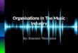 Organisations In The Music Industry By: Shanann Thompson