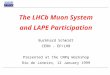 The LHCb Muon System and LAPE Participation Burkhard Schmidt CERN - EP/LHB Presented at the CNPq Workshop Rio de Janeiro, 12 January 1999