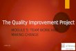 The Quality Improvement Project MODULE 5: TEAM WORK AND MAKING CHANGE October 2015